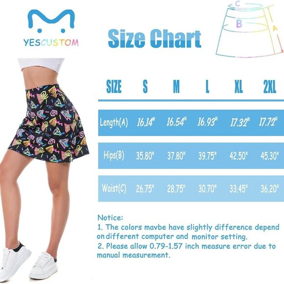 Women Tennis Skirt with Pockets Sport Skort High Waisted Athletic Golf - Picture 6 of 6